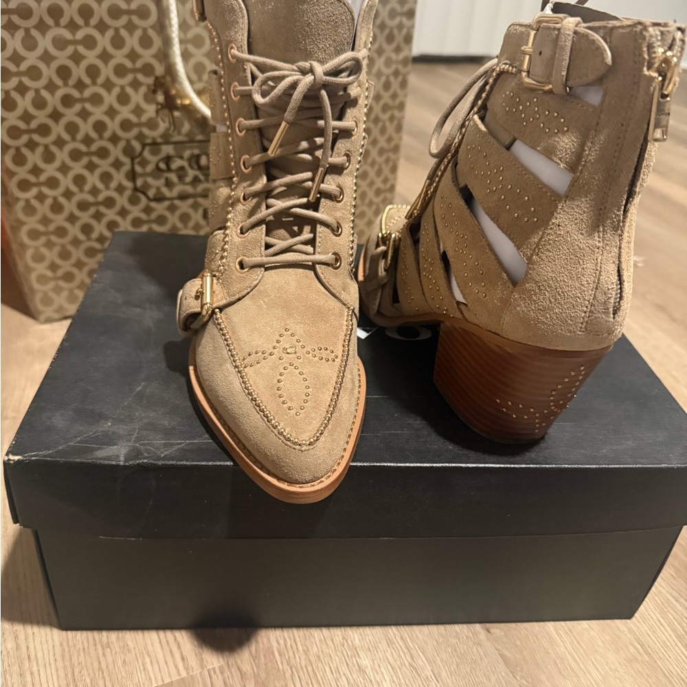 Coach Paisley Suede Booties